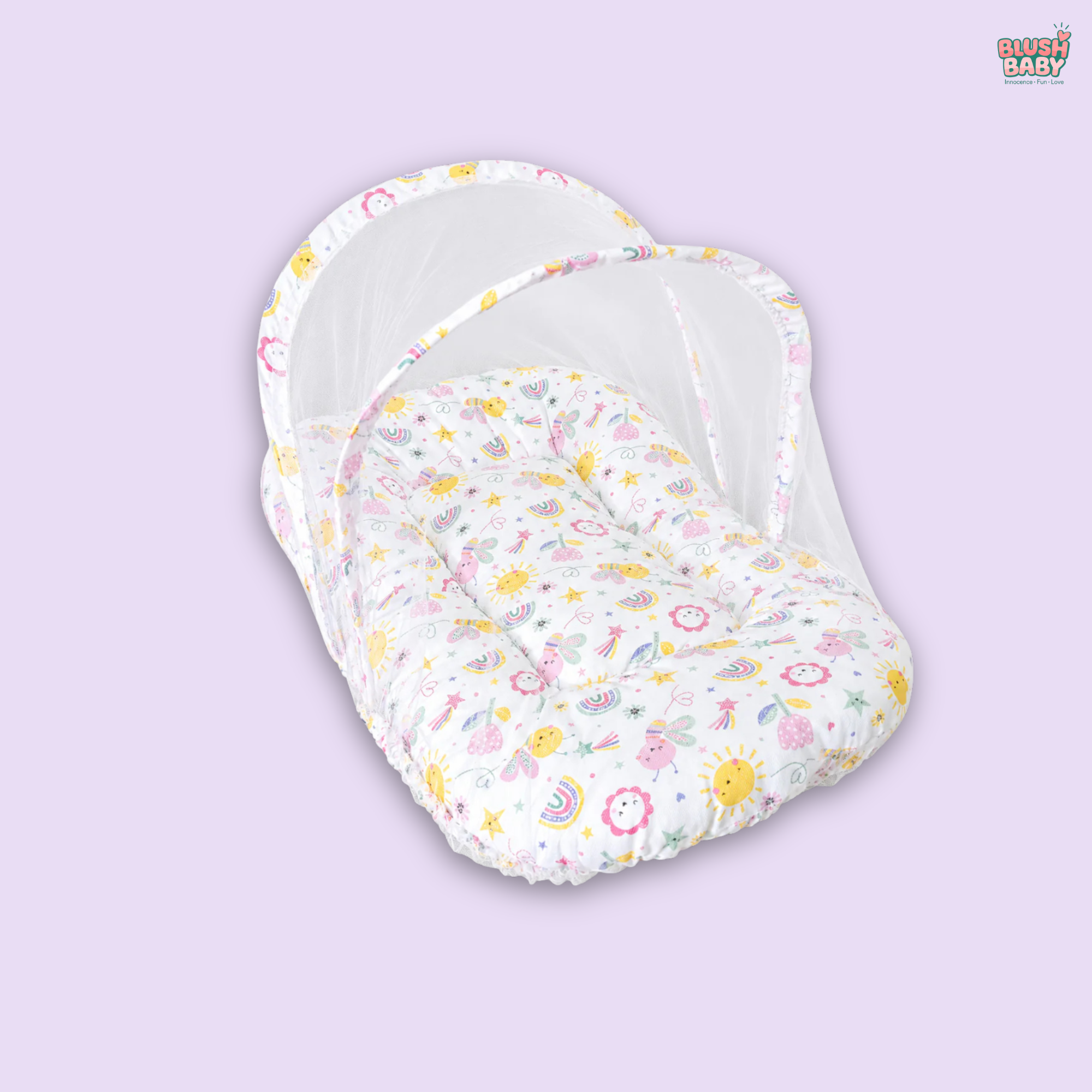 Rainbow Sunshine Print Baby Mosquito Net Bed