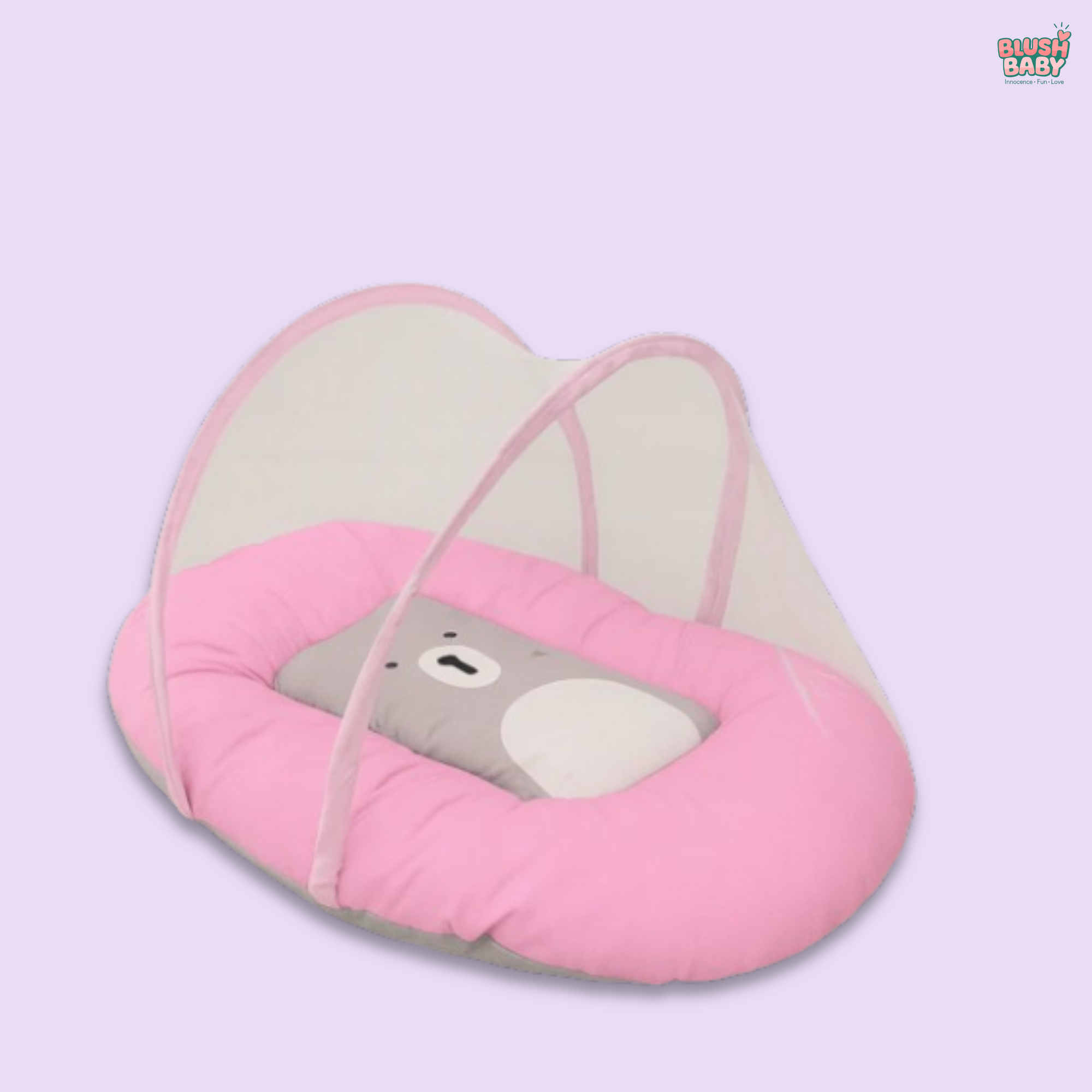 Pinky bear design Mosquito Net Bed