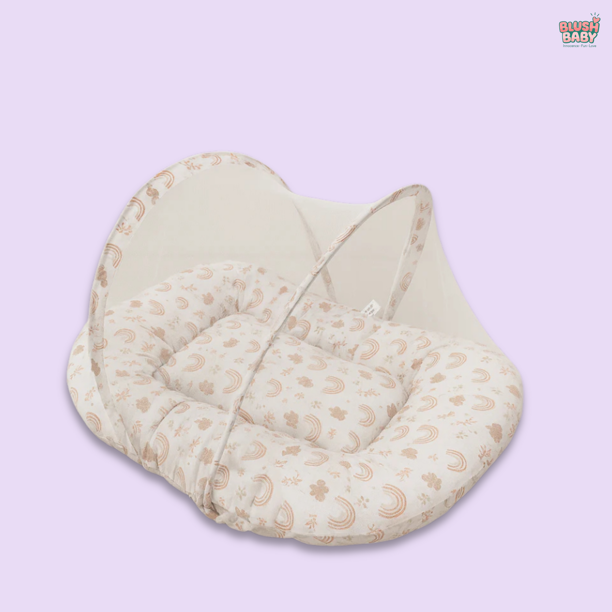 Rainbow print Mosquito Net Bed