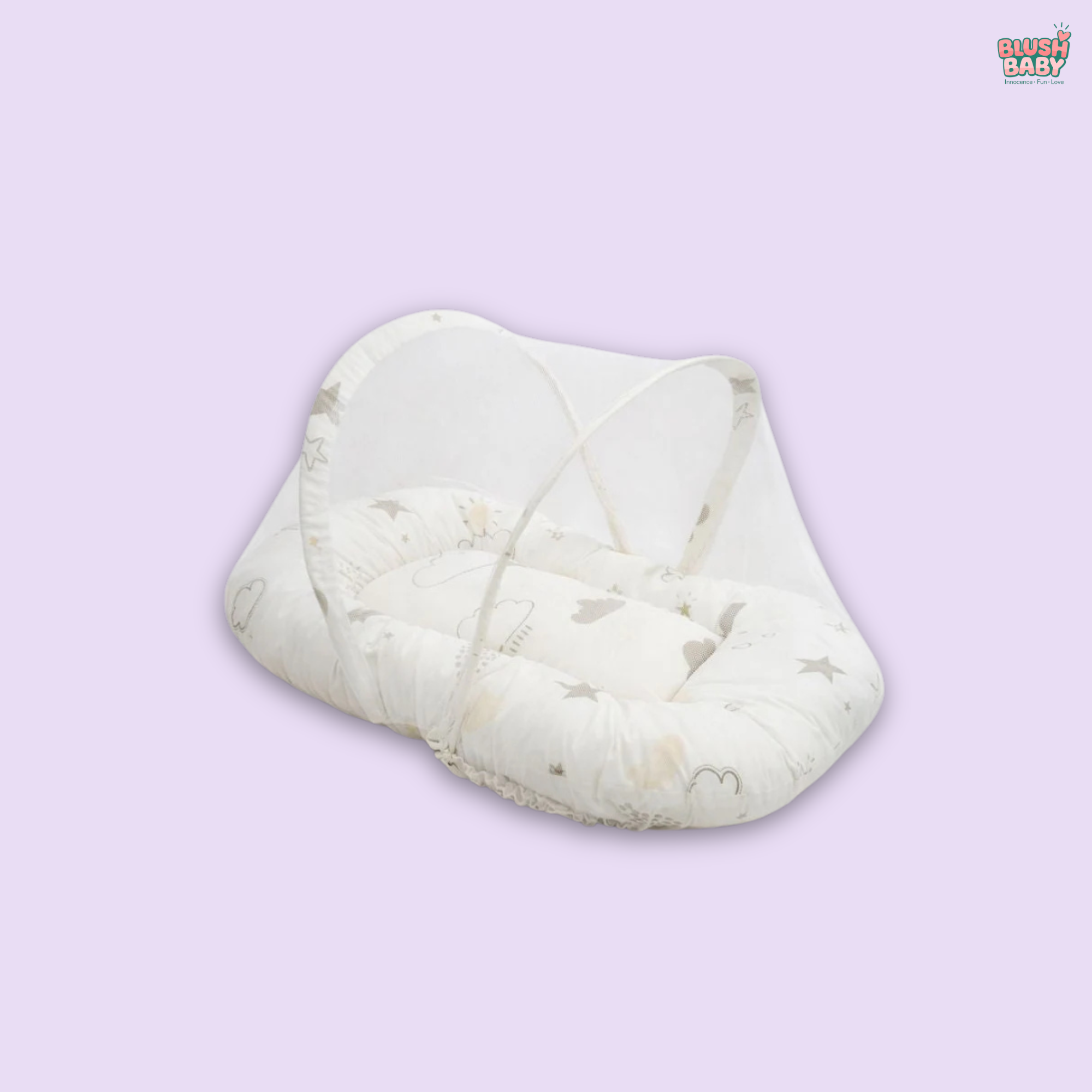 Cloud Dreams Print Baby Mosquito Net Bed