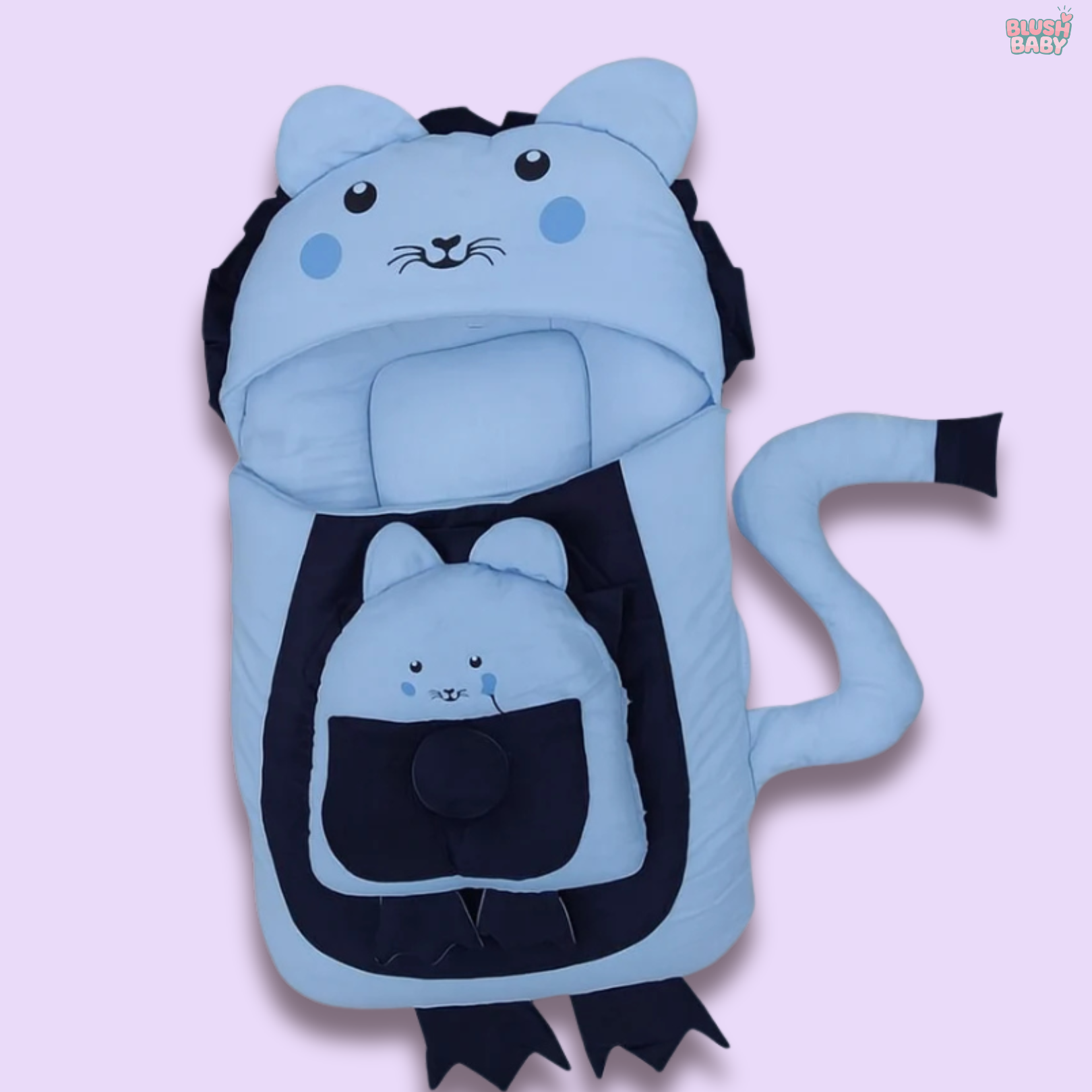 Cute Lion-Themed Baby Carry Nest with Pillows