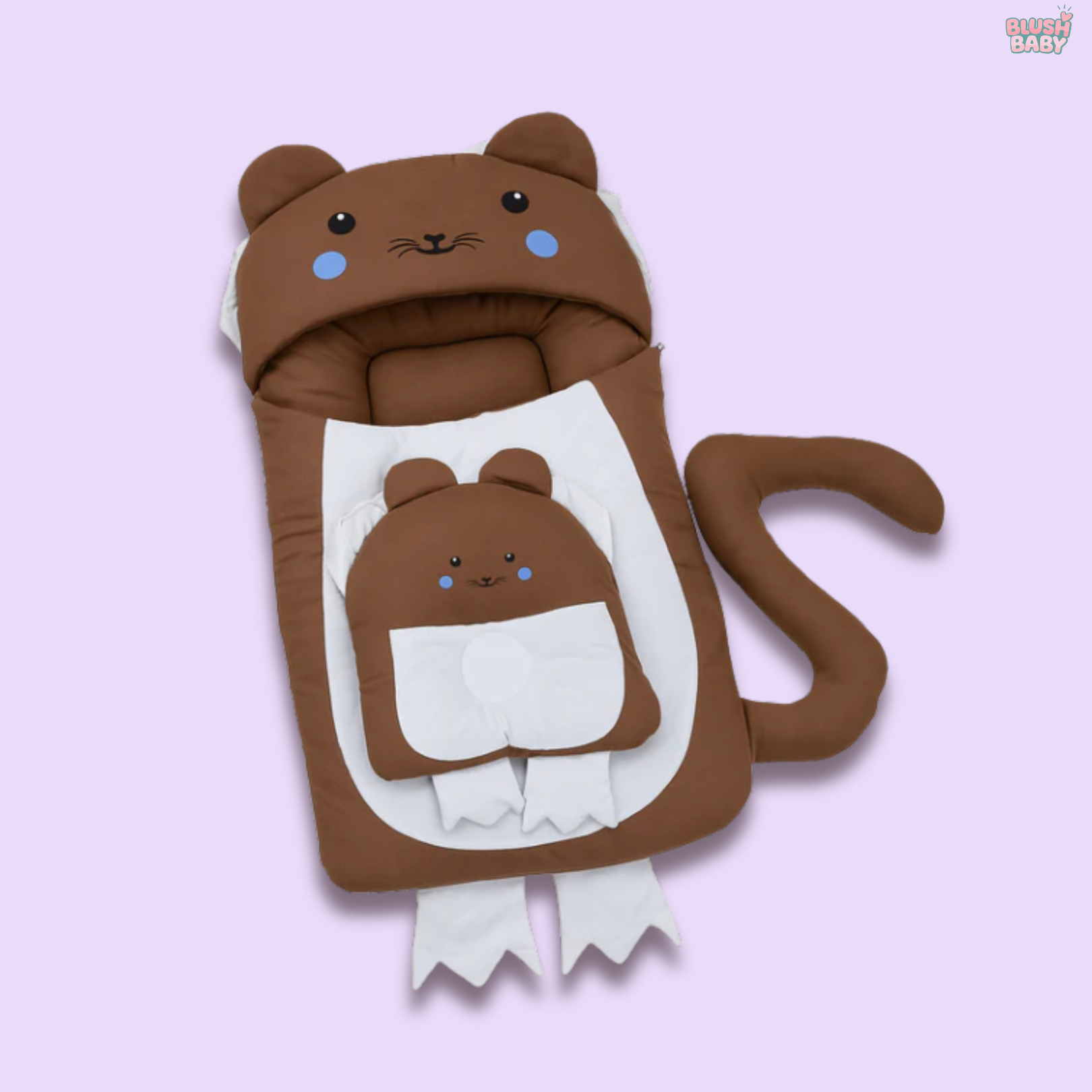 Cute Lion-Themed Baby Carry Nest with Pillows