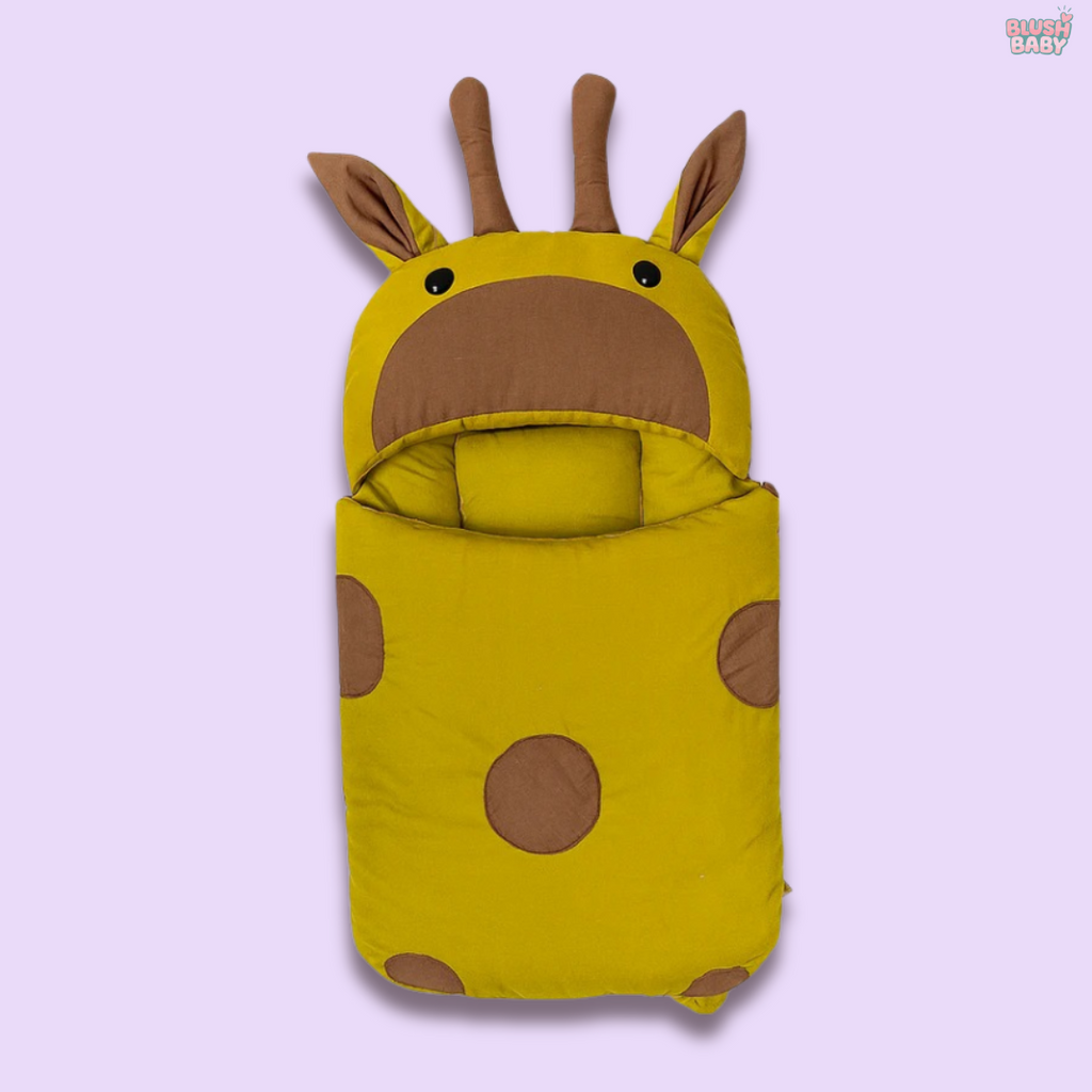 Giraffe-Themed Baby Carry Nest with Pillows