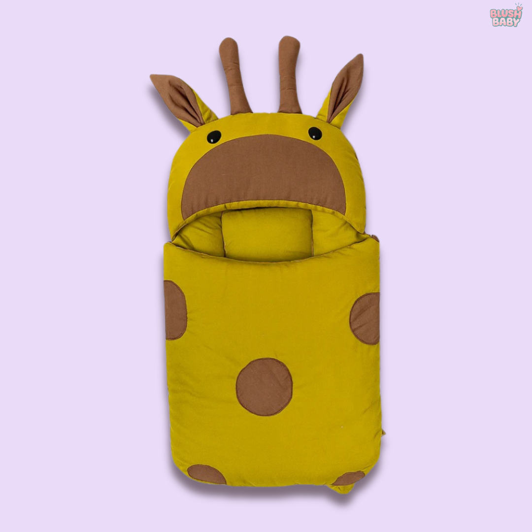 Giraffe-Themed Baby Carry Nest with Pillows
