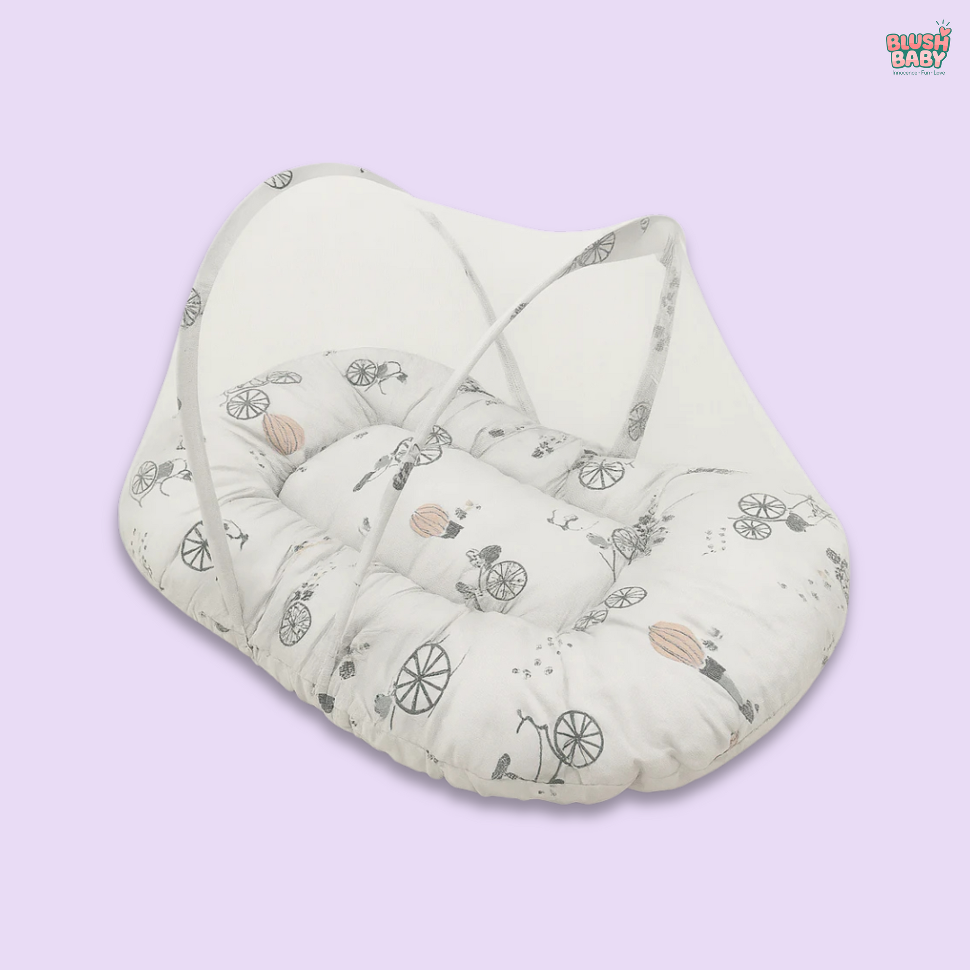 Cycle print Mosquito Net Bed