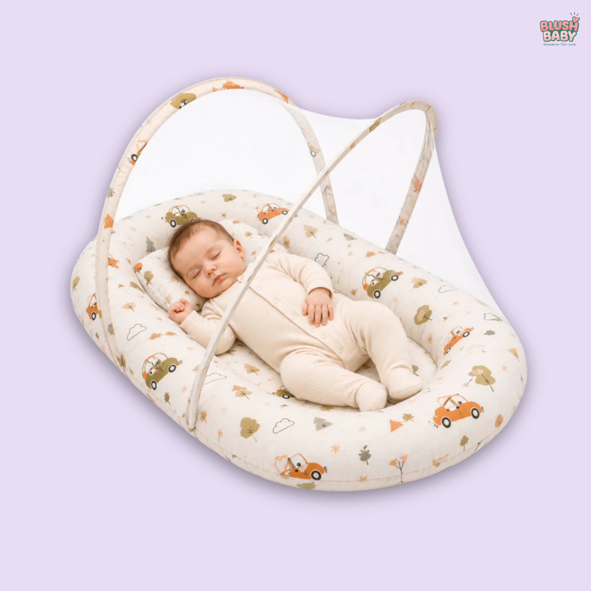 Car Print Baby Mosquito Net Bed