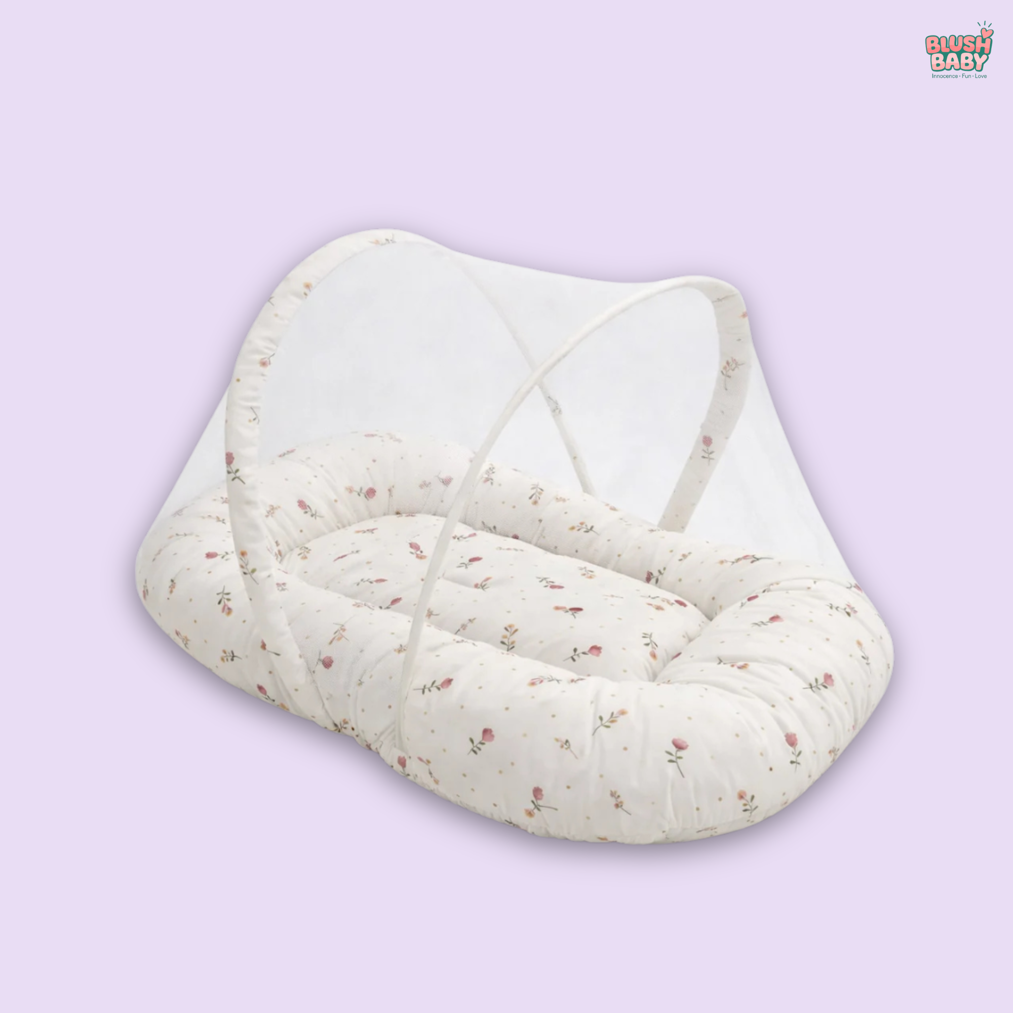 Red Rose Print Baby Mosquito Net Bed