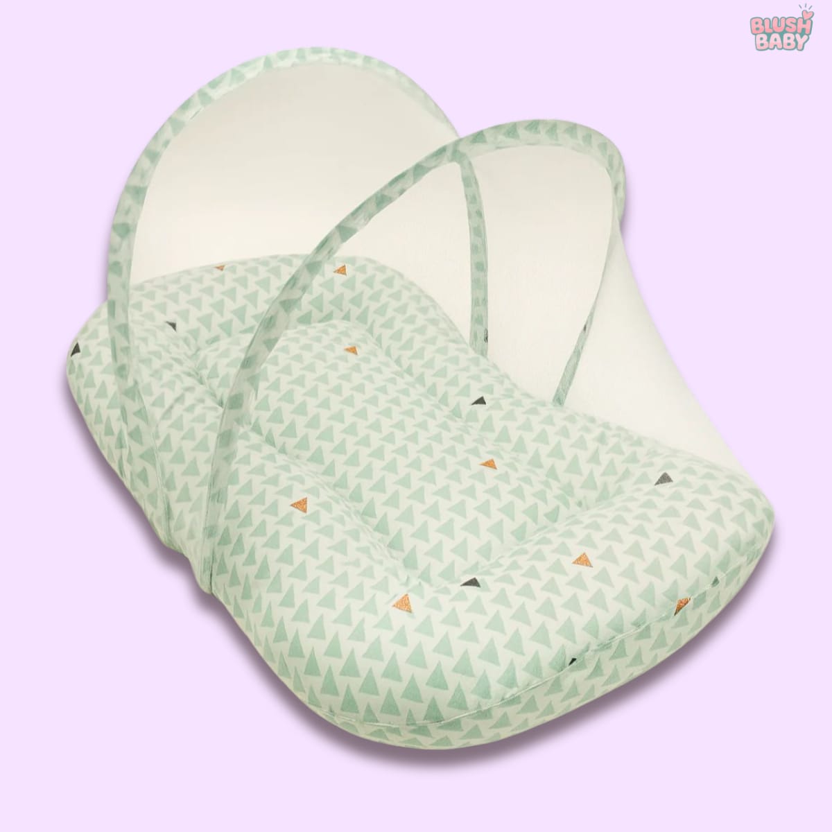 Green baby carrier with a pattern 