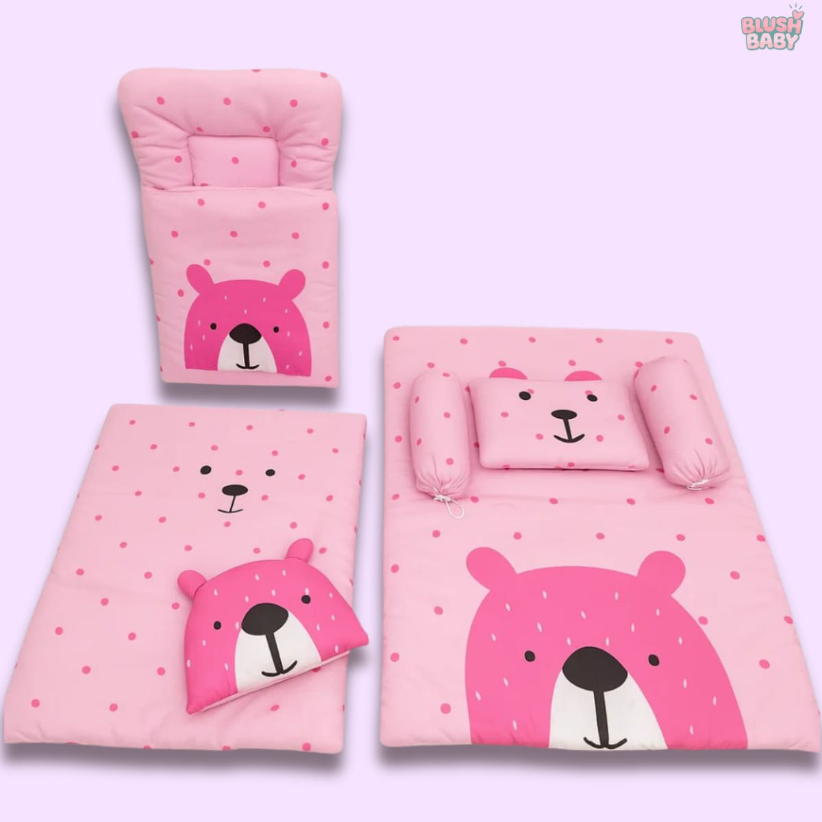 Pinky Bear Design 8Pc Carry Nest Set