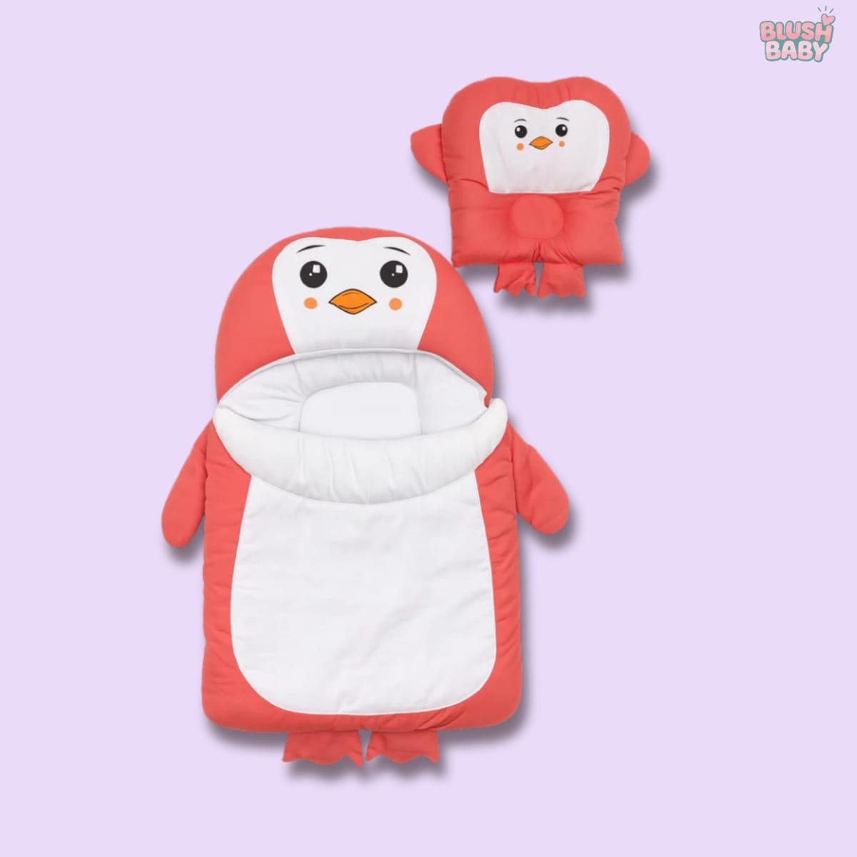 Penguin Carry Nest with Matching Pillow